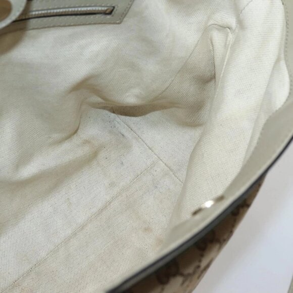 GUCCI GG Canvas Web Sherry Line Tote Bag Beige Red Green 257061 Auth BA6046 - Picture 13 of 16